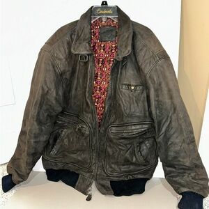 Vintage 90’s Mixed Blues leather bomber jacket size M